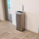 21 gal Rectangular Open Top Trash Can with Dual Odor Filters in Stainless Steel 