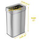21 gal Rectangular Open Top Trash Can with Dual Odor Filters in Stainless Steel 