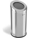 15 gal Round Beveled Open Top Trash Can with Inner Bucketin Stainless Steel 