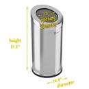 15 gal Round Beveled Open Top Trash Can with Inner Bucketin Stainless Steel 