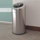 15 gal Round Beveled Open Top Trash Can with Inner Bucketin Stainless Steel 