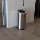 15 gal Round Beveled Open Top Trash Can with Inner Bucketin Stainless Steel 