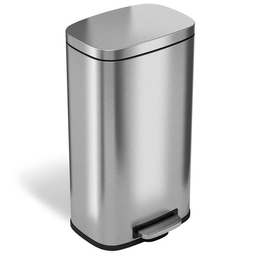 8 gal Step Trash Can with Odor Filter in Stainless Steel 