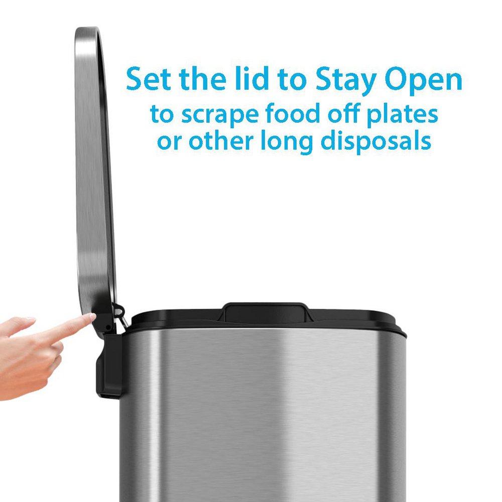 8 gal Step Trash Can with Odor Filter in Stainless Steel 