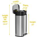8 gal Step Trash Can with Odor Filter in Stainless Steel 
