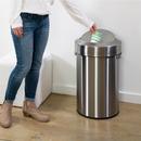 17 gal Round Swing Top Trash Can in Stainless Steel 
