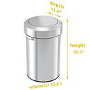 17 gal Round Swing Top Trash Can in Stainless Steel 