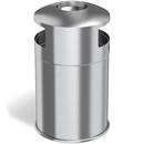 50 gal Round Open Top Indoor Trash Can with Removable Ashtray in Stainless Steel 