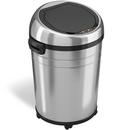 23 gal Round Sensor Trash Can with Dual Odor Filters and Wheels in Stainless Steel