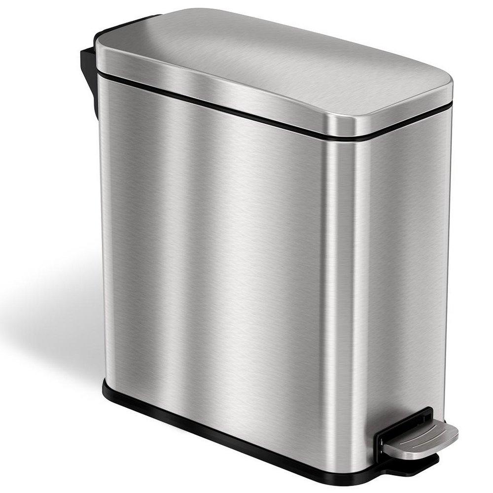 3 gal Slim Step Pedal Trash Can with Odor Filter in Stainless Steel 