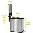 3 gal Slim Step Pedal Trash Can with Odor Filter in Stainless Steel 