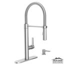 Single Handle Pull Down Kitchen Faucet with Side Spray in Stainless Steel