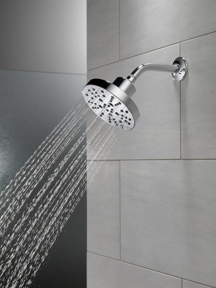 Delta Faucet Lumicoat&trade; Chrome H2Okinetic&reg; Spray, Full Body, Full Spray w/ Massage, Massage and Pause Showerhead 
