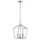 4W 3-Light Candelabra E-12 LED Outdoor Pendant in Chrome