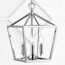 OJAI 10 3-LIGHT IRON CLASSIC MODERN LANTERN LED PENDANT CHROME 