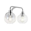 SANDRINE 17.5 2-LIGHT IRON/SEEDED GLASS COTTAGE RUSTIC LED VANITY LIGHT CHROME 