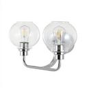 SANDRINE 17.5 2-LIGHT IRON/SEEDED GLASS COTTAGE RUSTIC LED VANITY LIGHT CHROME 