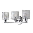 SPAULDING VINTAGE 22 3-LIGHT IRON/CHEVRON PATTERN GLASS FARMHOUSE COTTAGE LED VANITY LIGHT CHROME 