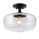 MARFA 14 GLASS/IRON FARMHOUSE MODERN LED FLUSH MOUNT OIL RUBBED BRONZE 
