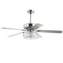 MANDY 52 3-LIGHT CRYSTAL PRISM DRUM LED CEILING FAN WITH REMOTE CHROME BY JONATHAN Y 