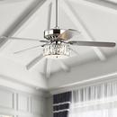 MANDY 52 3-LIGHT CRYSTAL PRISM DRUM LED CEILING FAN WITH REMOTE CHROME BY JONATHAN Y 