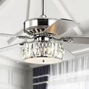 JONATHAN Y Chrome 52 in. 5-Blade Indoor Ceiling Fan 