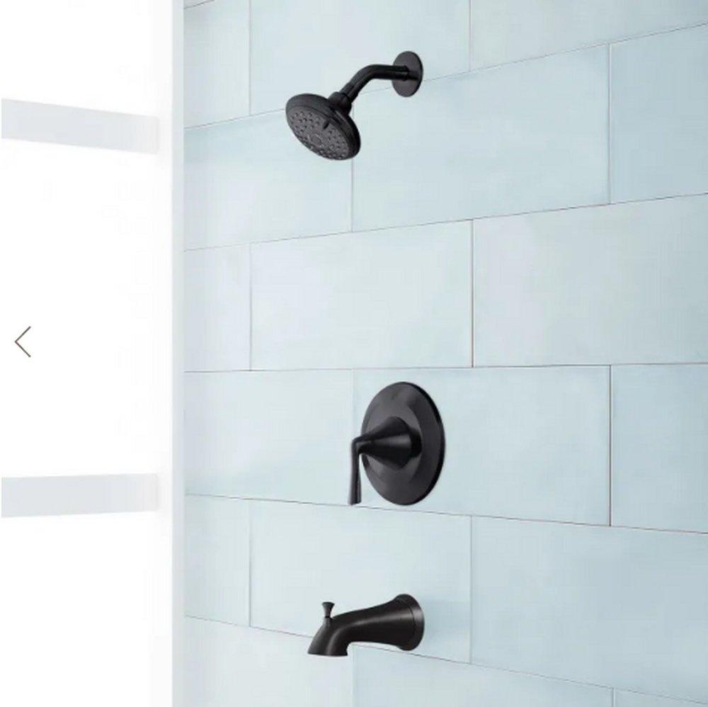 Signature Hardware Matte Black Single Handle Multi Function Shower System 