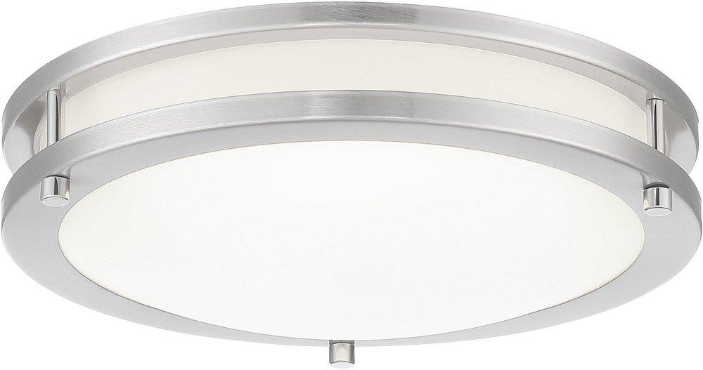 Minka Lavery Brushed Nickel 12 in. Round LED Flush Mount Ceiling Fixture 