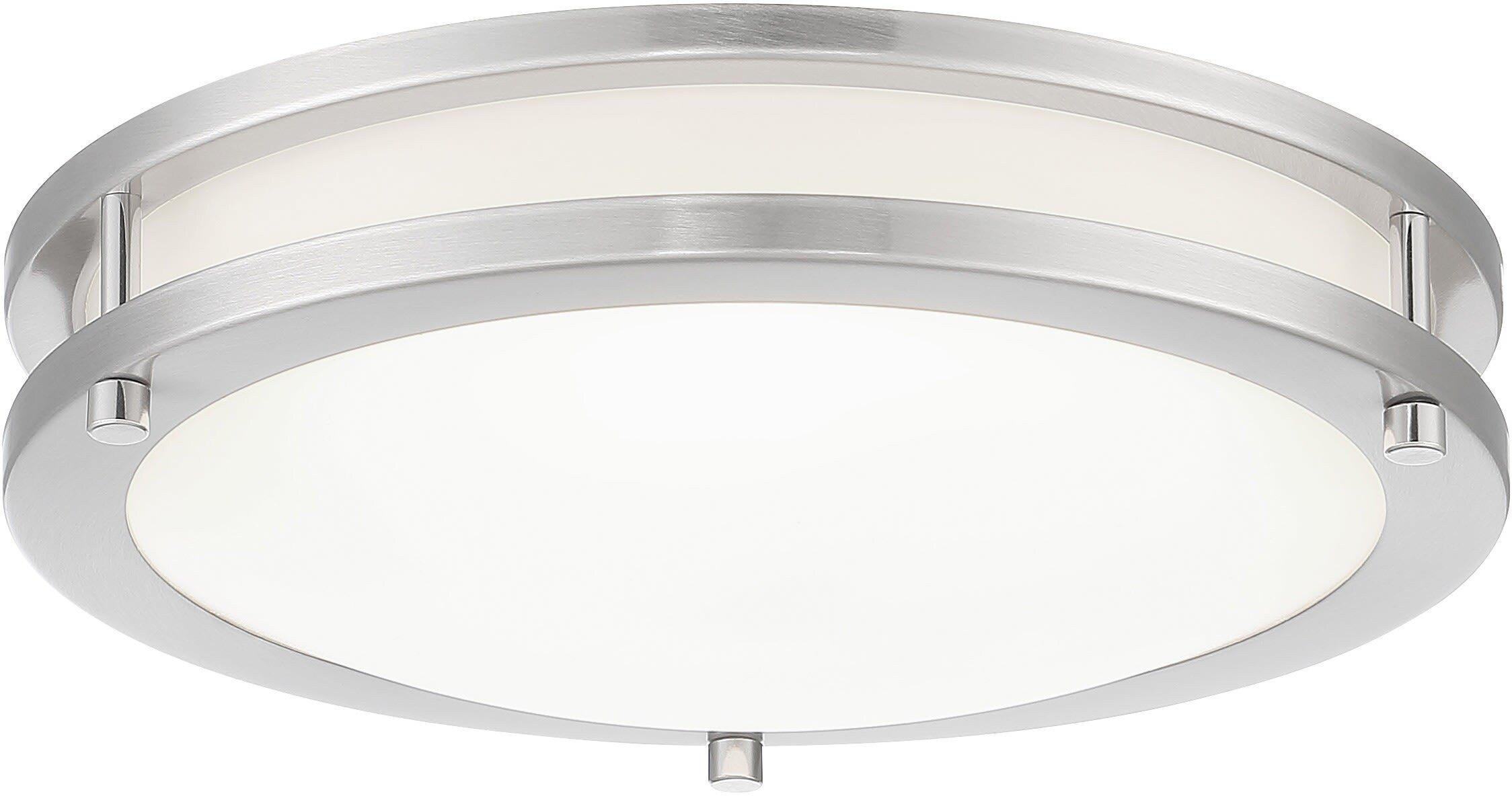 Minka Lavery Brushed Nickel 12 in. Round LED Flush Mount Ceiling Fixture 