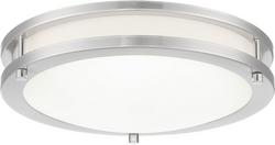 12 in. Round LED Flush Mount Ceiling Fixture in Brushed Nickel