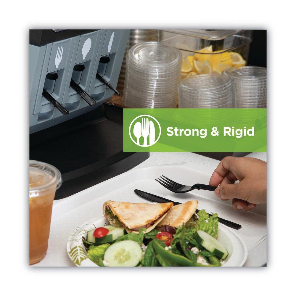 Heavy Weight Black Plastic Forks Refill Packs for Ultra® Smartstock® (960 Per Case) 