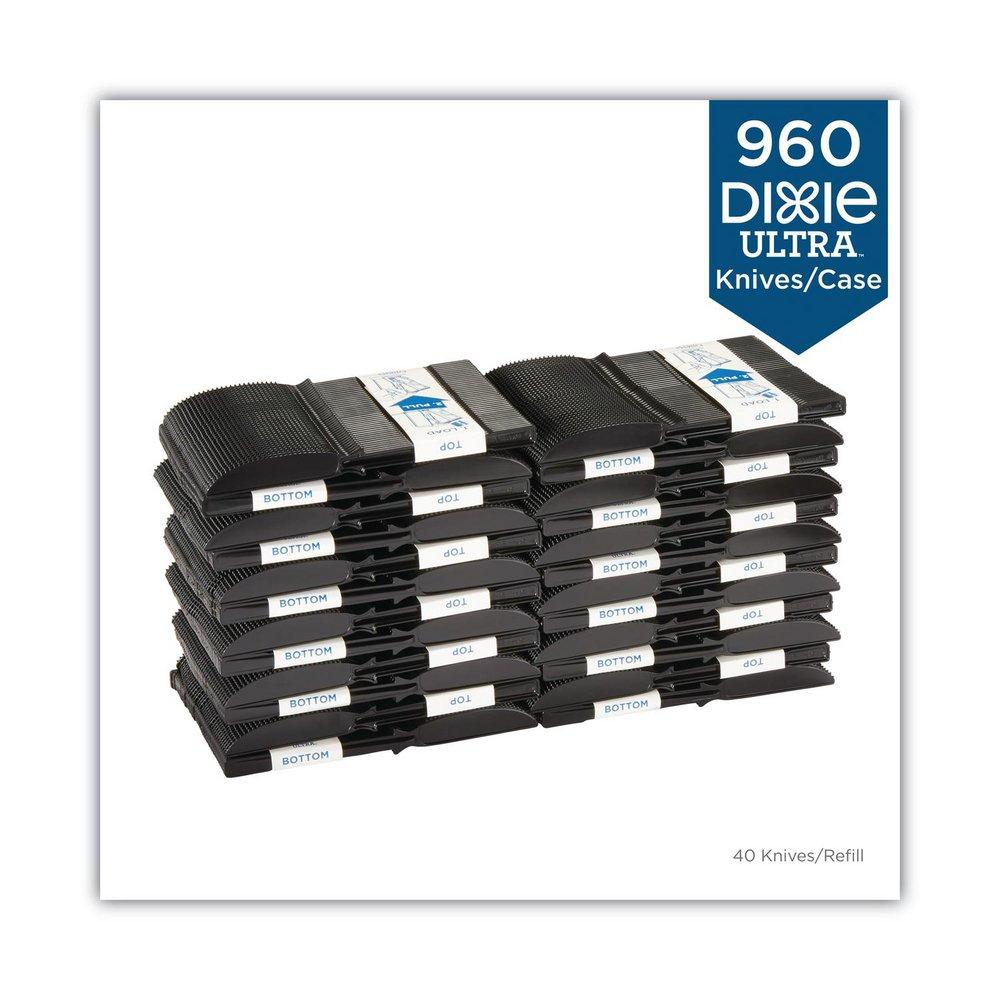 Heavy Weight Black Plastic Knives Refill Packs for Ultra&reg; Smartstock&reg; (960 Per Case) 