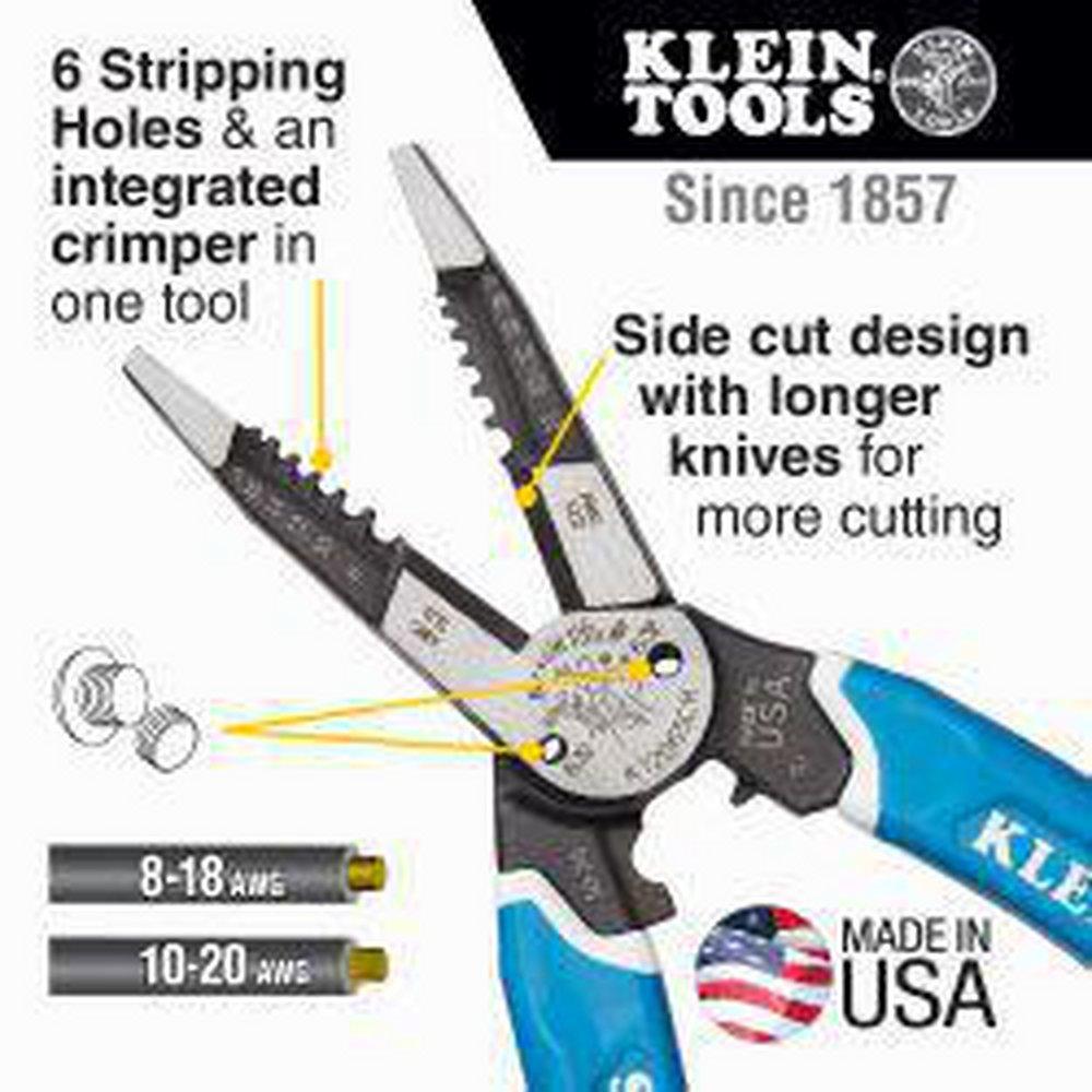 KLEIN-KURVE HEAVY-DUTY WIRE STRIPPER CUTTER CRIMPER MULTI TOOL 8-20 AWG 