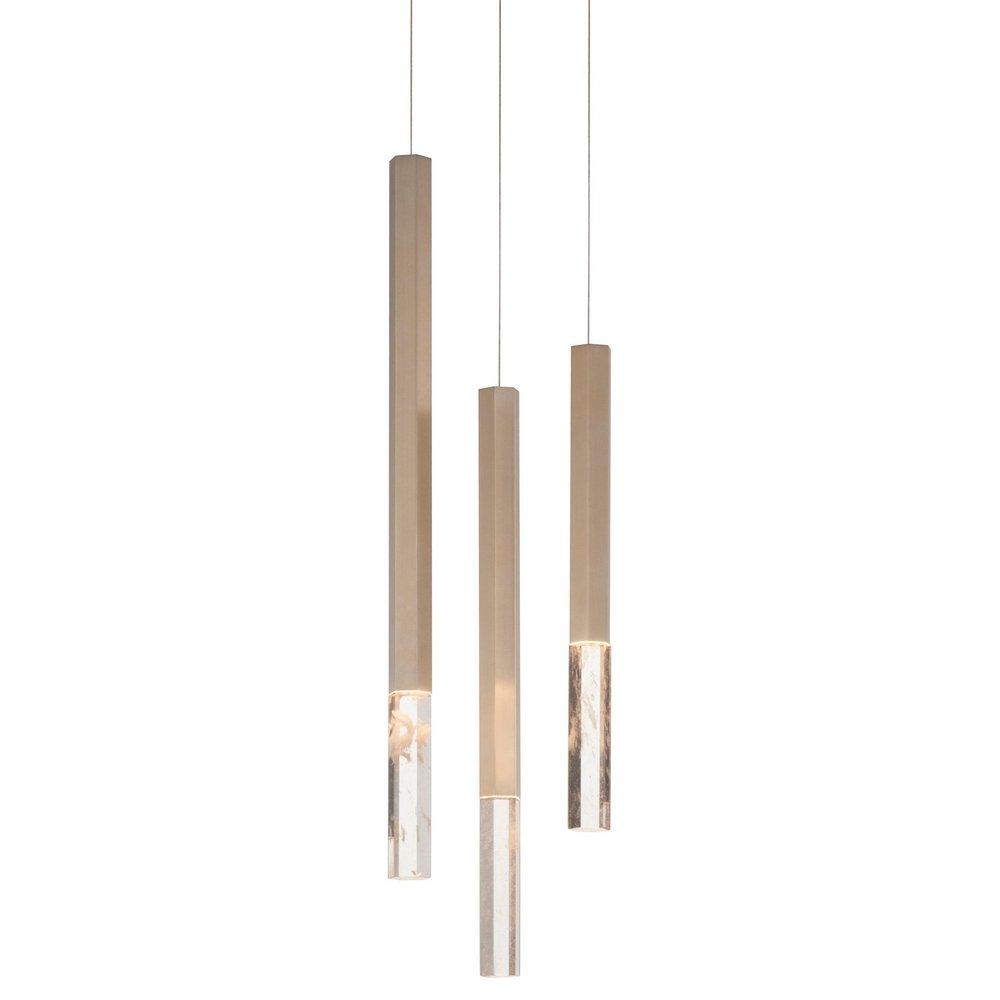ET2 Lighting Gold 5W 3-Light Integrated LED Pendant Light 