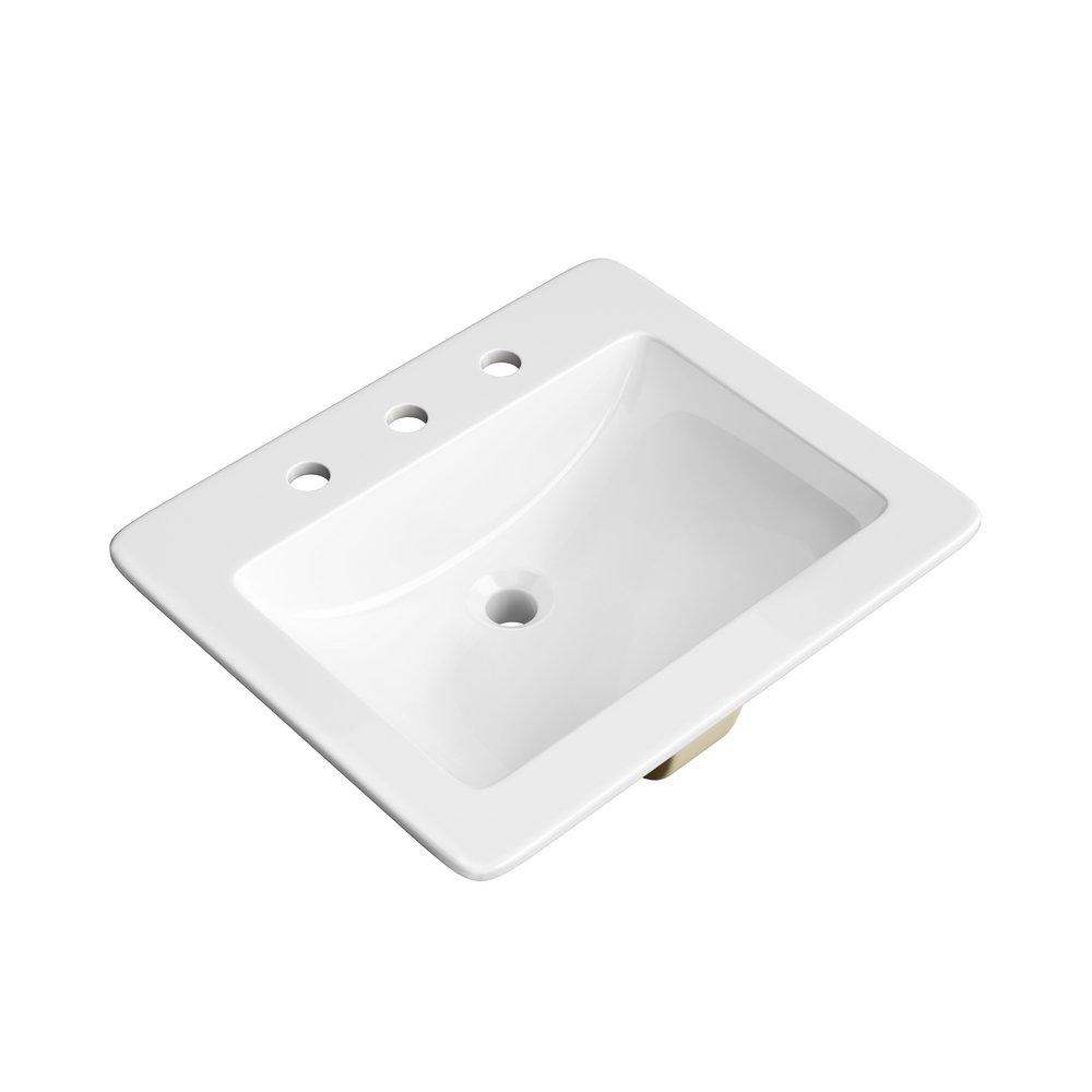 PROFLO&reg; White Drop-in Bathroom Sink 