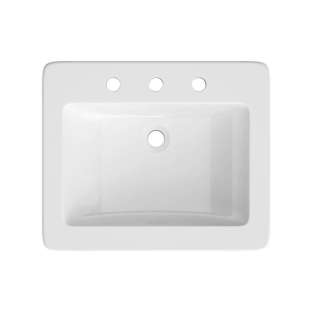 PROFLO&reg; White Drop-in Bathroom Sink 