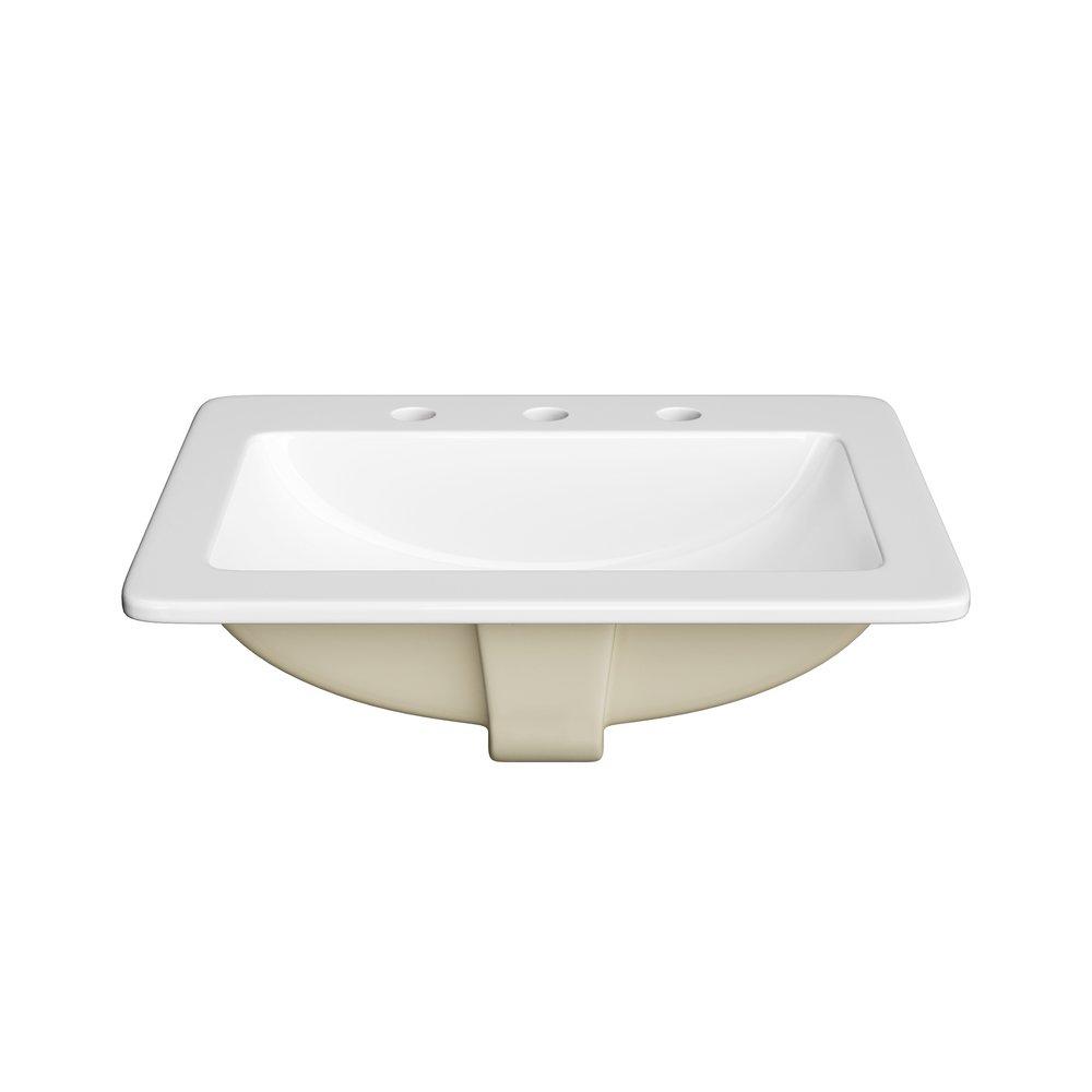 PROFLO&reg; White Drop-in Bathroom Sink 