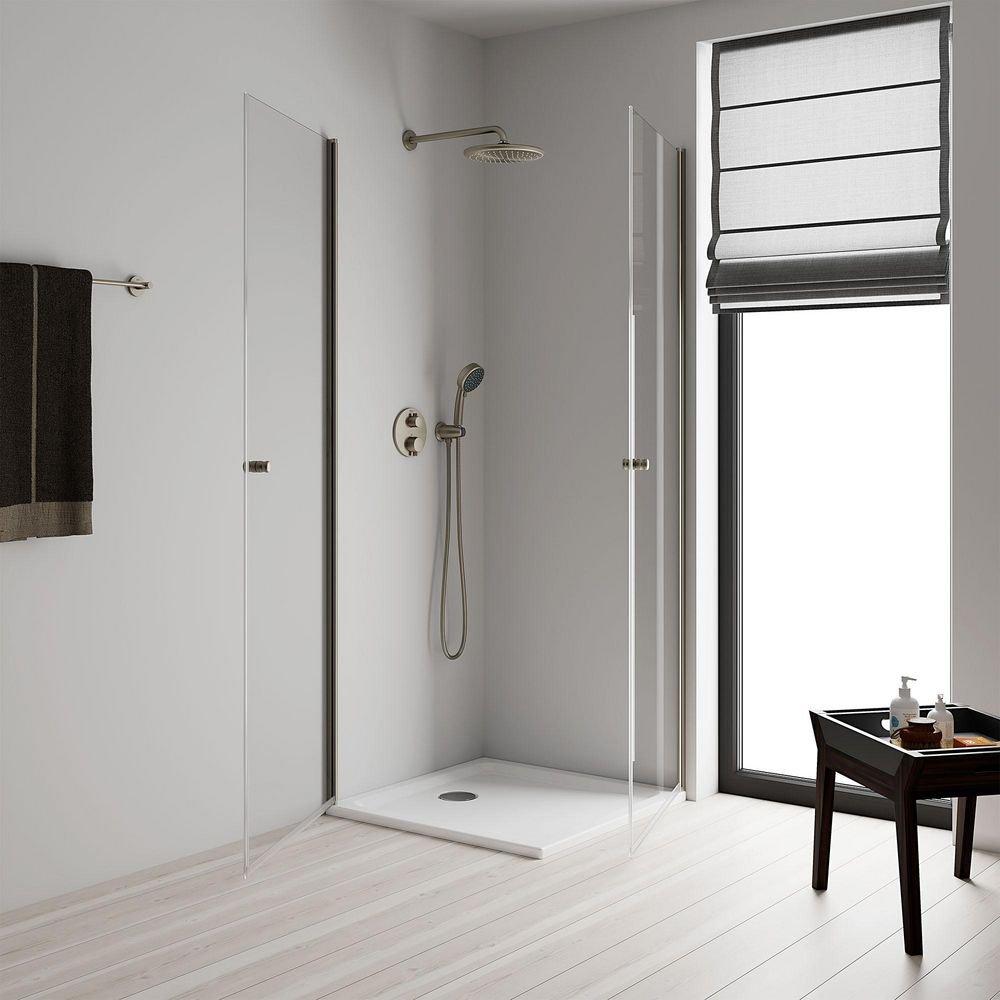 GROHE Brushed Nickel Infinity Finish Single Function Showerhead 