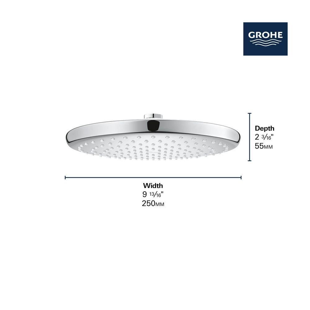GROHE Brushed Nickel Infinity Finish Single Function Showerhead 