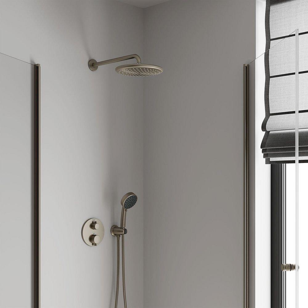 GROHE Brushed Nickel Infinity Finish Single Function Showerhead 