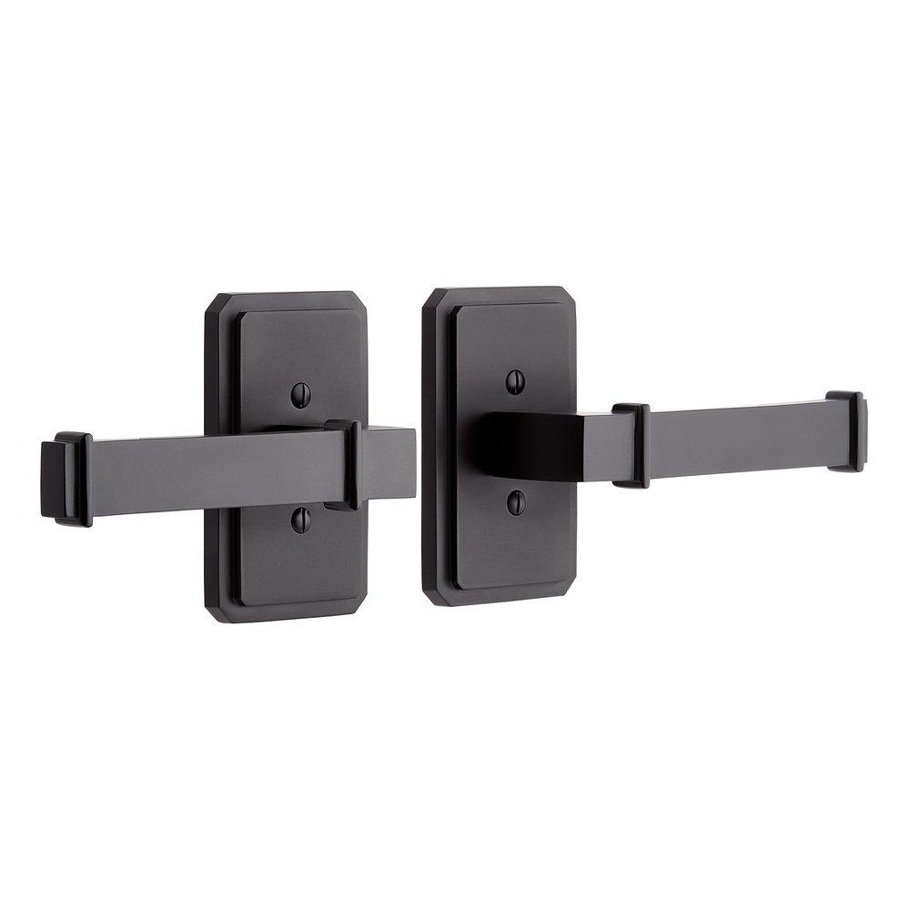 Signature Hardware Matte Black Brass Lever Left Handed 