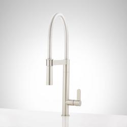 Single Handle Pull Down Kitchen Faucet in Stainless Steel