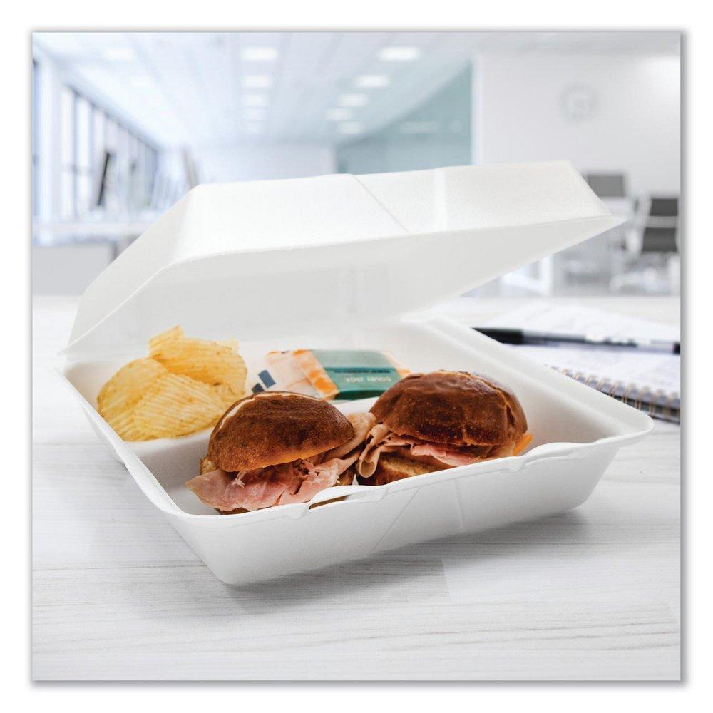 3 Compartment Hinged Foam Tray (200 Count) 