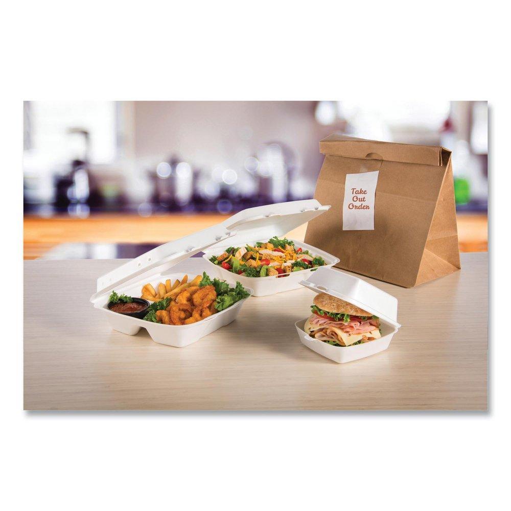 3 Compartment Hinged Foam Tray (200 Count) 