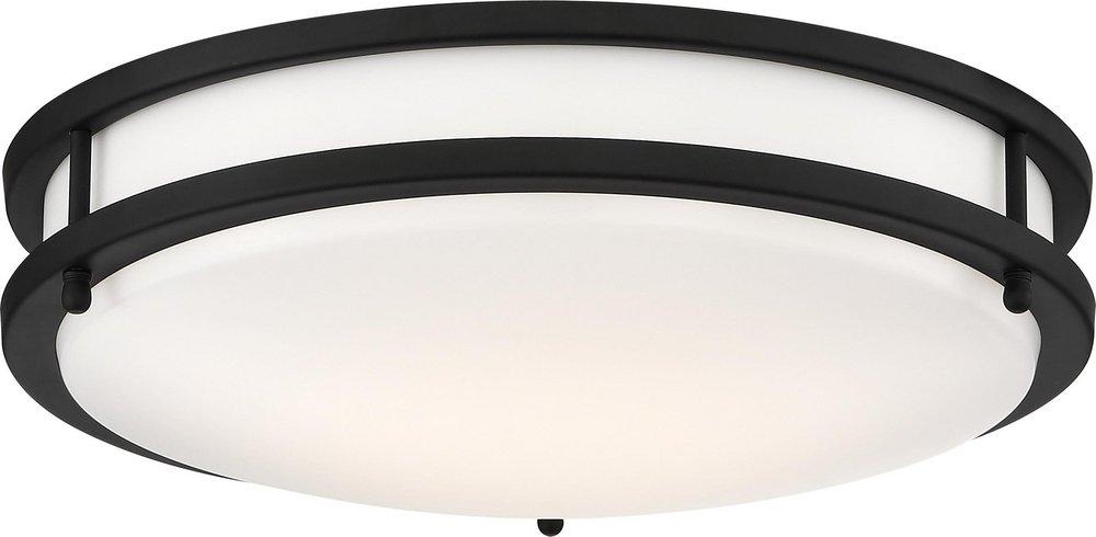NUVO Matte Black 3-3/4 x 14 in. 25W 1-Light LED Flush Mount Ceiling Fixture 
