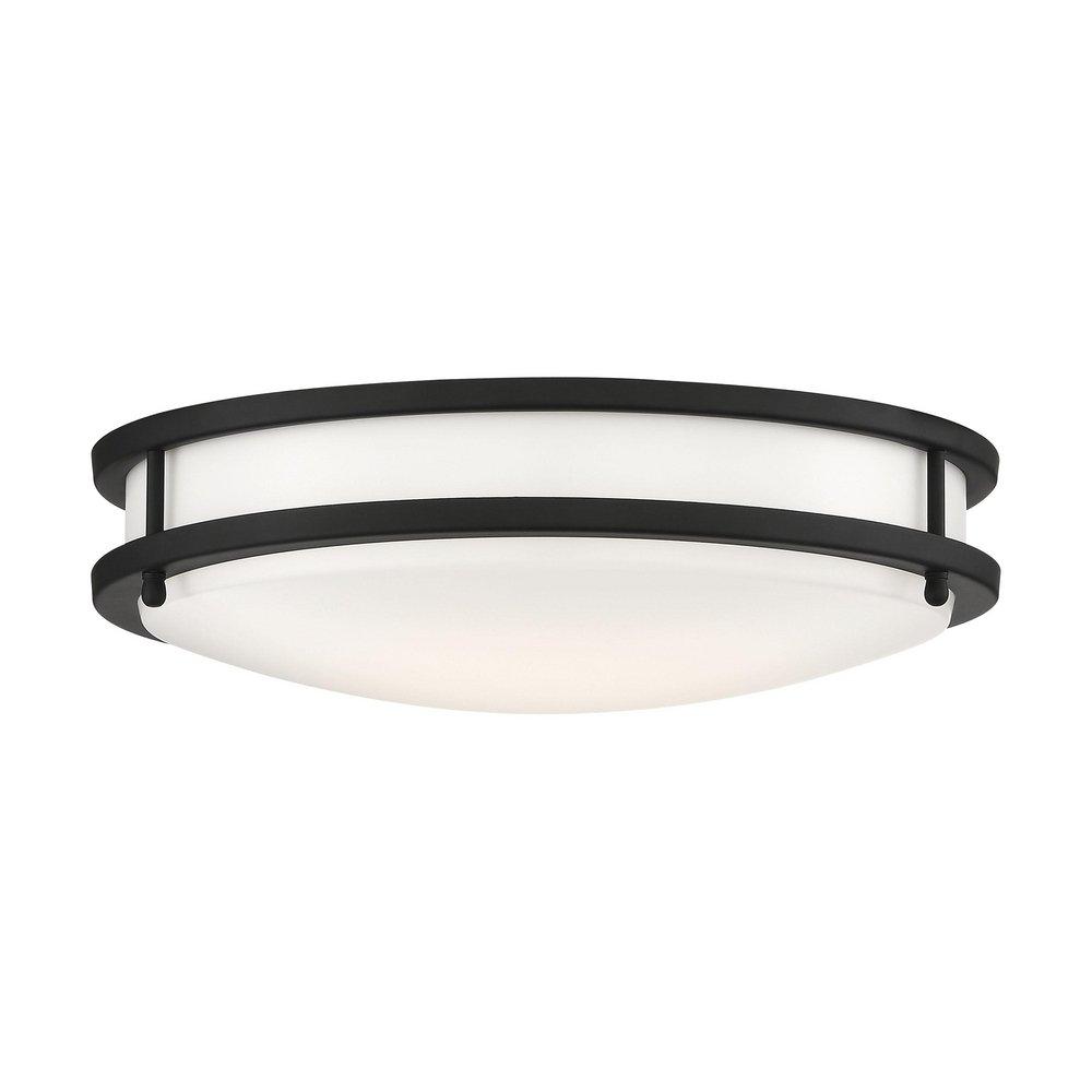 NUVO Matte Black 3-3/4 x 14 in. 25W 1-Light LED Flush Mount Ceiling Fixture 