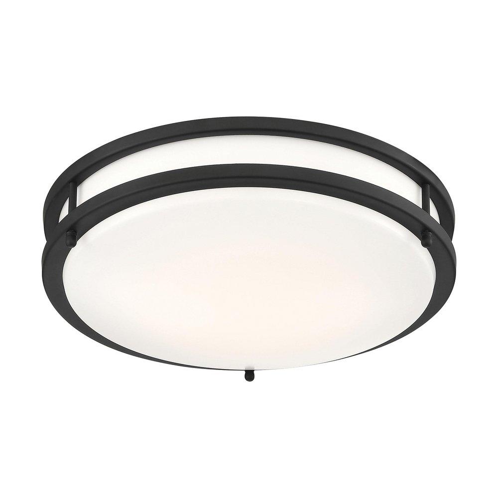 NUVO Matte Black 3-3/4 x 14 in. 25W 1-Light LED Flush Mount Ceiling Fixture 