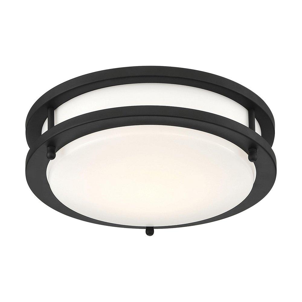 NUVO Matte Black 3-3/4 x 10 in. 18W 1-Light LED Flush Mount Ceiling Fixture 