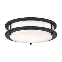 3-3/4 x 10 in. 18W 1-Light LED Flush Mount Ceiling Fixture in Matte Black