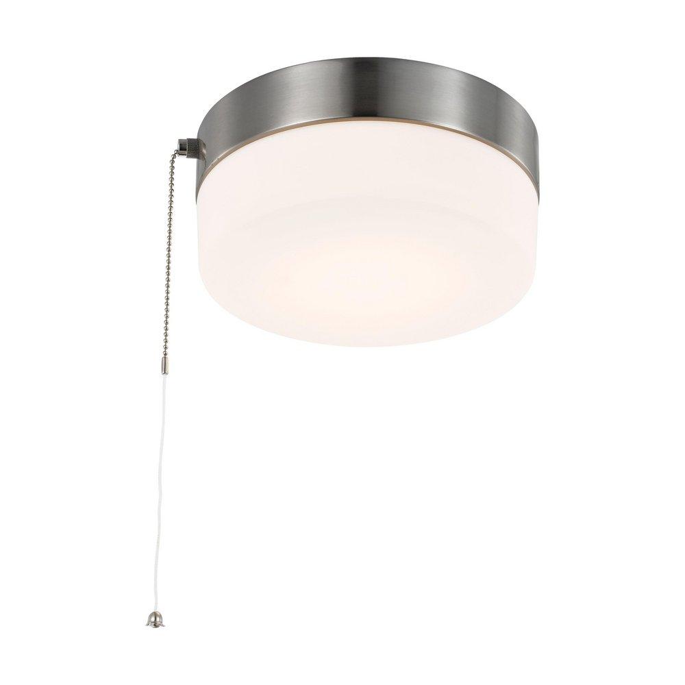 NUVO Brushed Nickel 3-1/2 x 8 in. 12W 1-Light LED Flush Mount Ceiling Fixture 